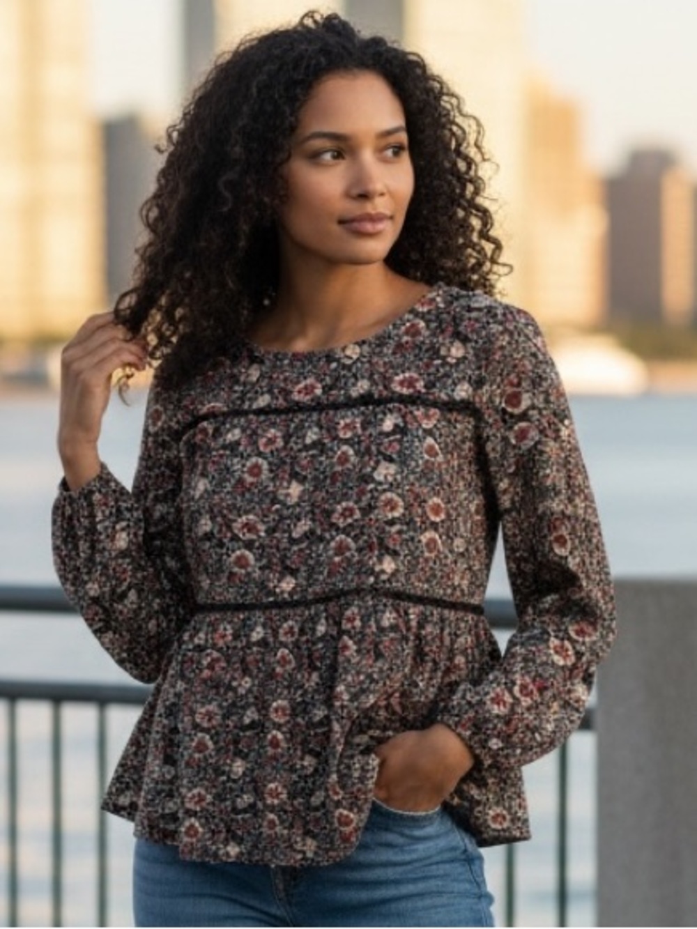 Knox Rose Boho long sleeve top